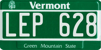VT license plate LEP628