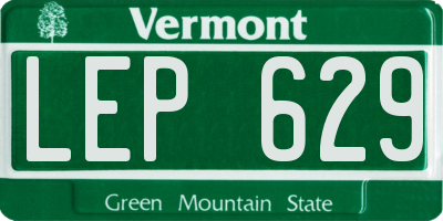 VT license plate LEP629