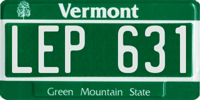 VT license plate LEP631