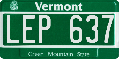 VT license plate LEP637