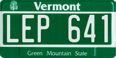VT license plate LEP641