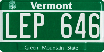 VT license plate LEP646
