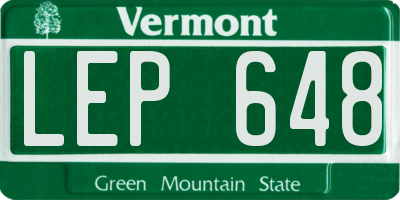 VT license plate LEP648
