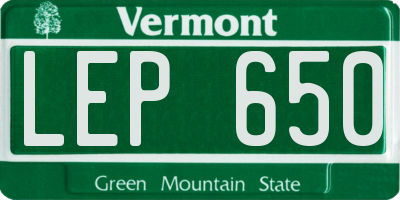 VT license plate LEP650