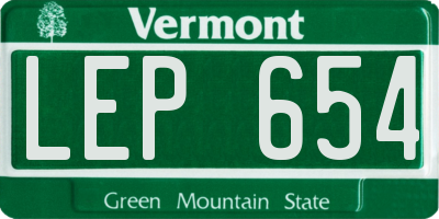VT license plate LEP654