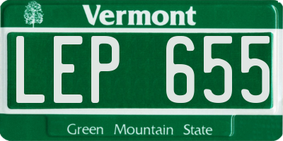 VT license plate LEP655