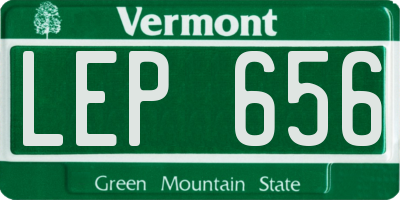 VT license plate LEP656