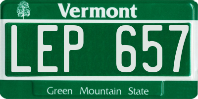 VT license plate LEP657