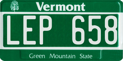 VT license plate LEP658