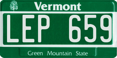VT license plate LEP659