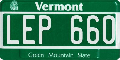 VT license plate LEP660