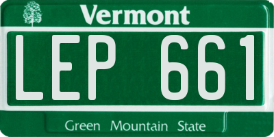 VT license plate LEP661