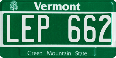 VT license plate LEP662