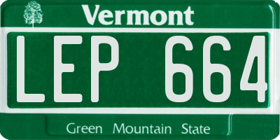 VT license plate LEP664