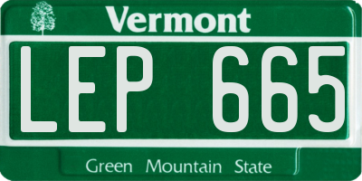 VT license plate LEP665