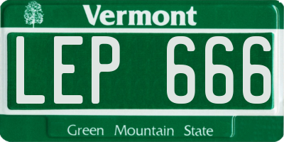 VT license plate LEP666