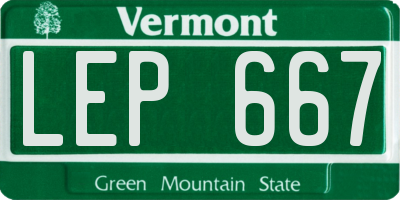 VT license plate LEP667