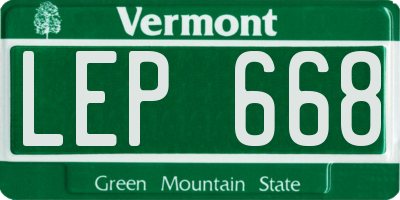 VT license plate LEP668