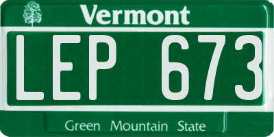 VT license plate LEP673
