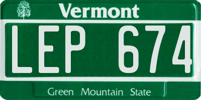 VT license plate LEP674