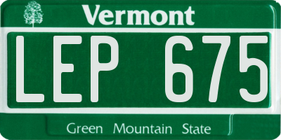 VT license plate LEP675