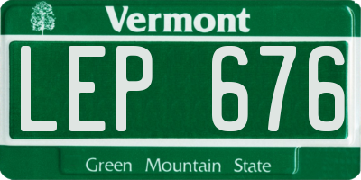 VT license plate LEP676
