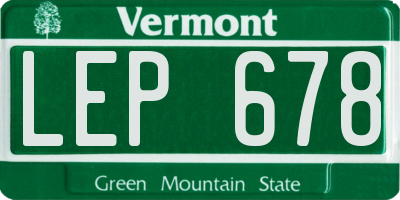VT license plate LEP678