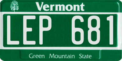 VT license plate LEP681