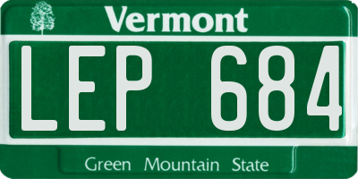 VT license plate LEP684