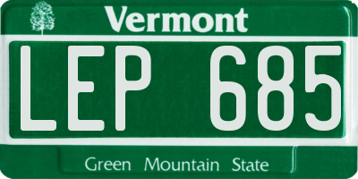 VT license plate LEP685