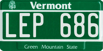 VT license plate LEP686