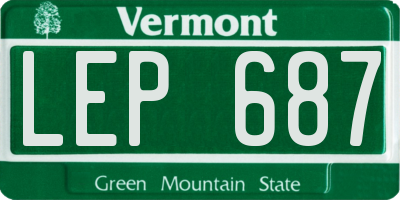 VT license plate LEP687