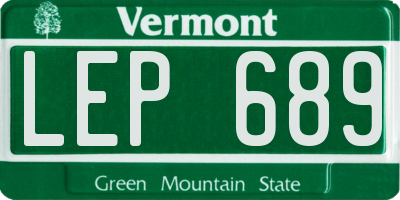 VT license plate LEP689