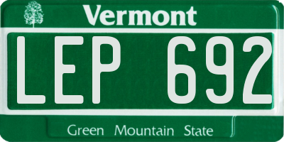 VT license plate LEP692