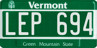 VT license plate LEP694