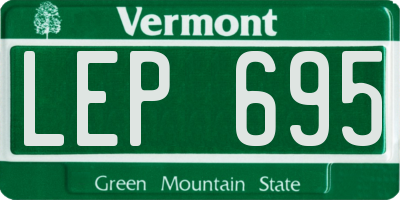 VT license plate LEP695