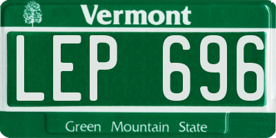 VT license plate LEP696