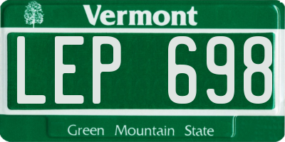 VT license plate LEP698
