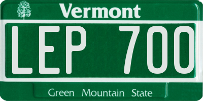 VT license plate LEP700