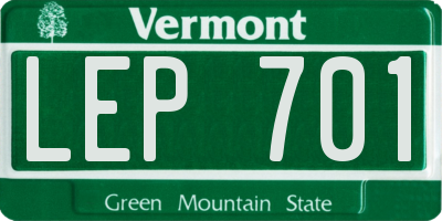 VT license plate LEP701