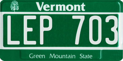VT license plate LEP703