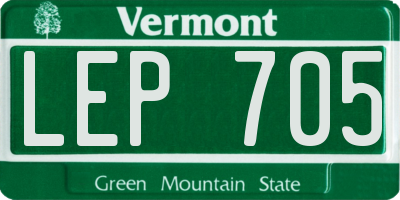 VT license plate LEP705