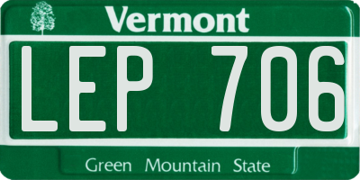 VT license plate LEP706