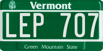 VT license plate LEP707