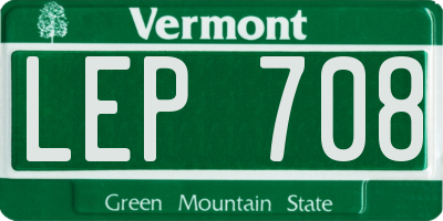 VT license plate LEP708