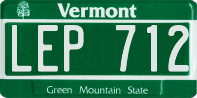 VT license plate LEP712