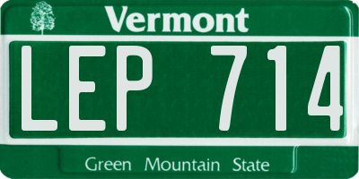 VT license plate LEP714