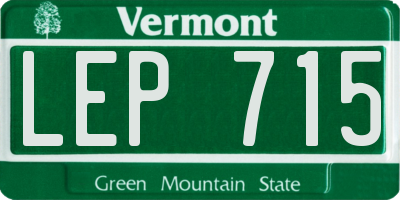 VT license plate LEP715