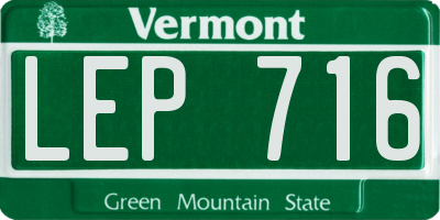 VT license plate LEP716