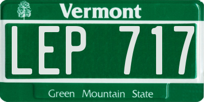 VT license plate LEP717